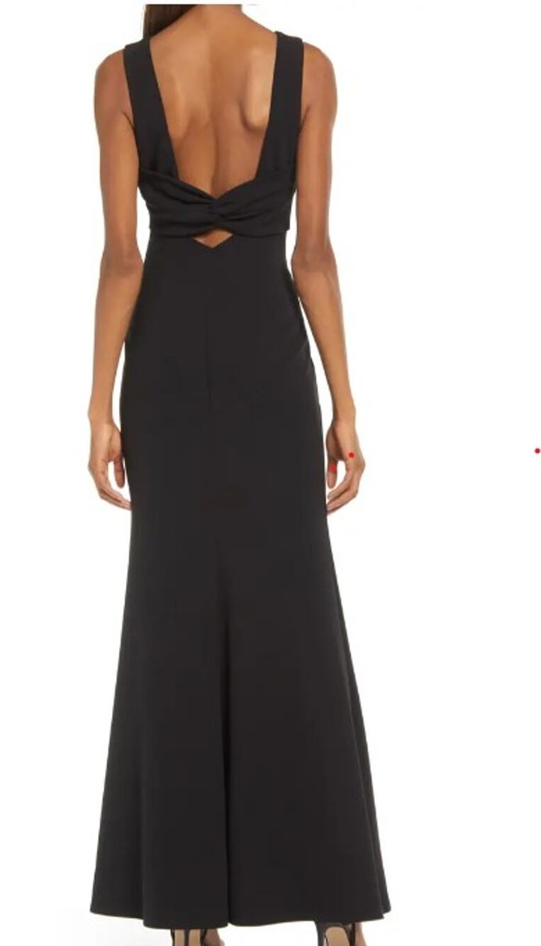 LULU'S M black Love in Your Eyes Knotted Maxi Dress NWT B36